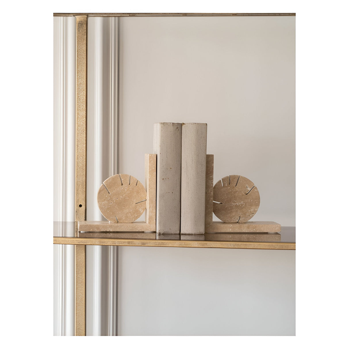 Catania Travertine Bookends - Beige