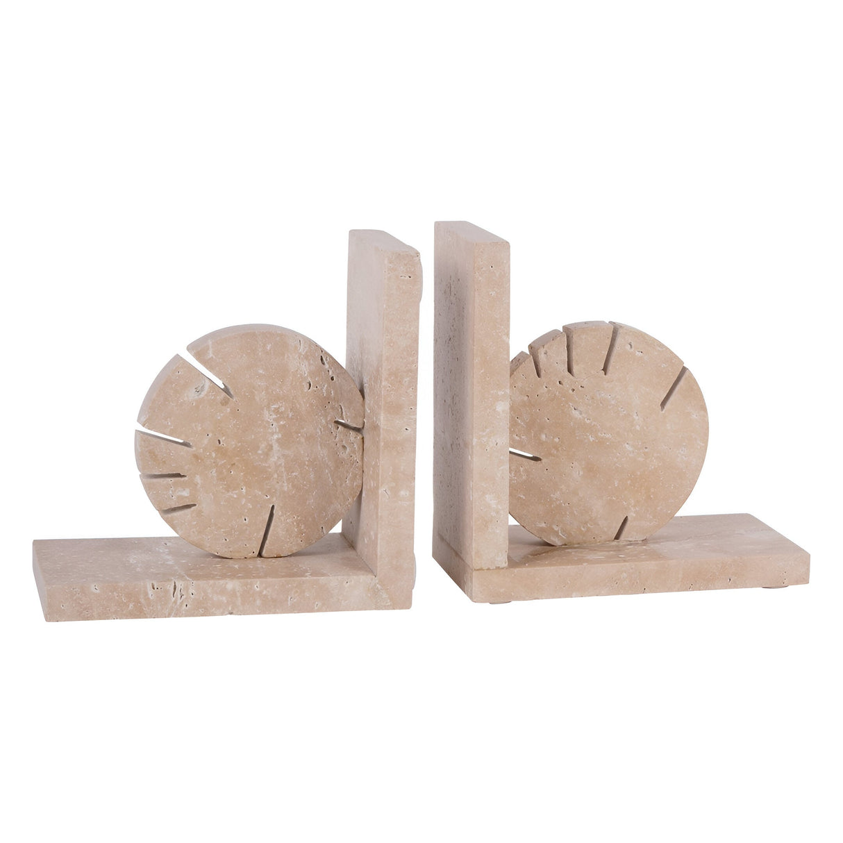 Catania Travertine Bookends - Beige