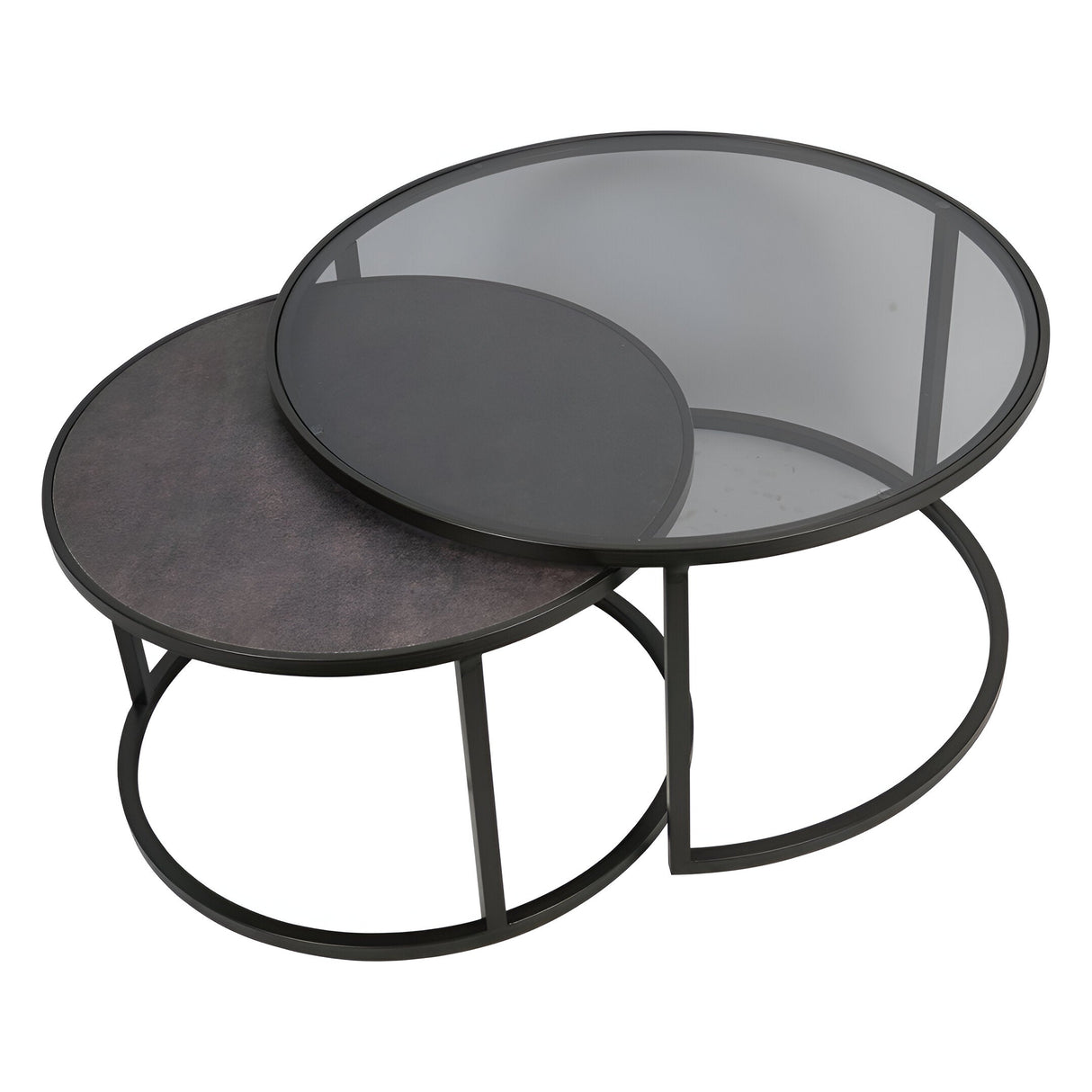Turner Set of 2 Nesting Coffee Tables - Black