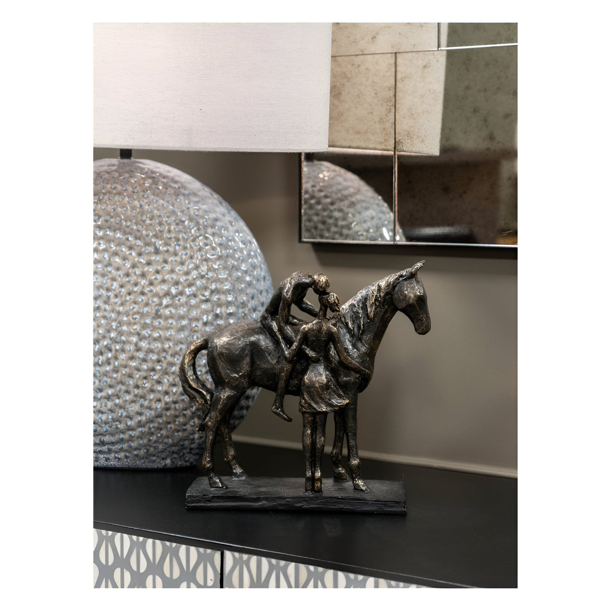 Kissing Couple Horse Figurine - 24.4cm