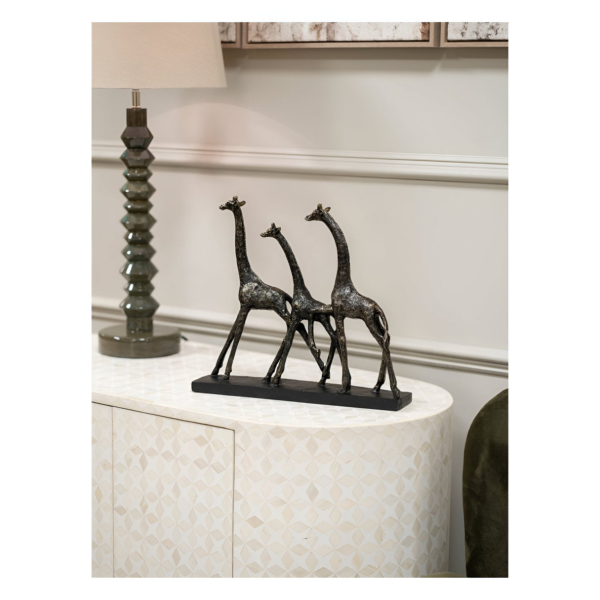 Family Of 3 Giraffes Figurine - 33.7cm