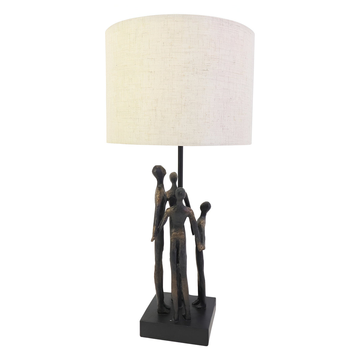 Family Sculpture Table Lamp With Shade - Bronze