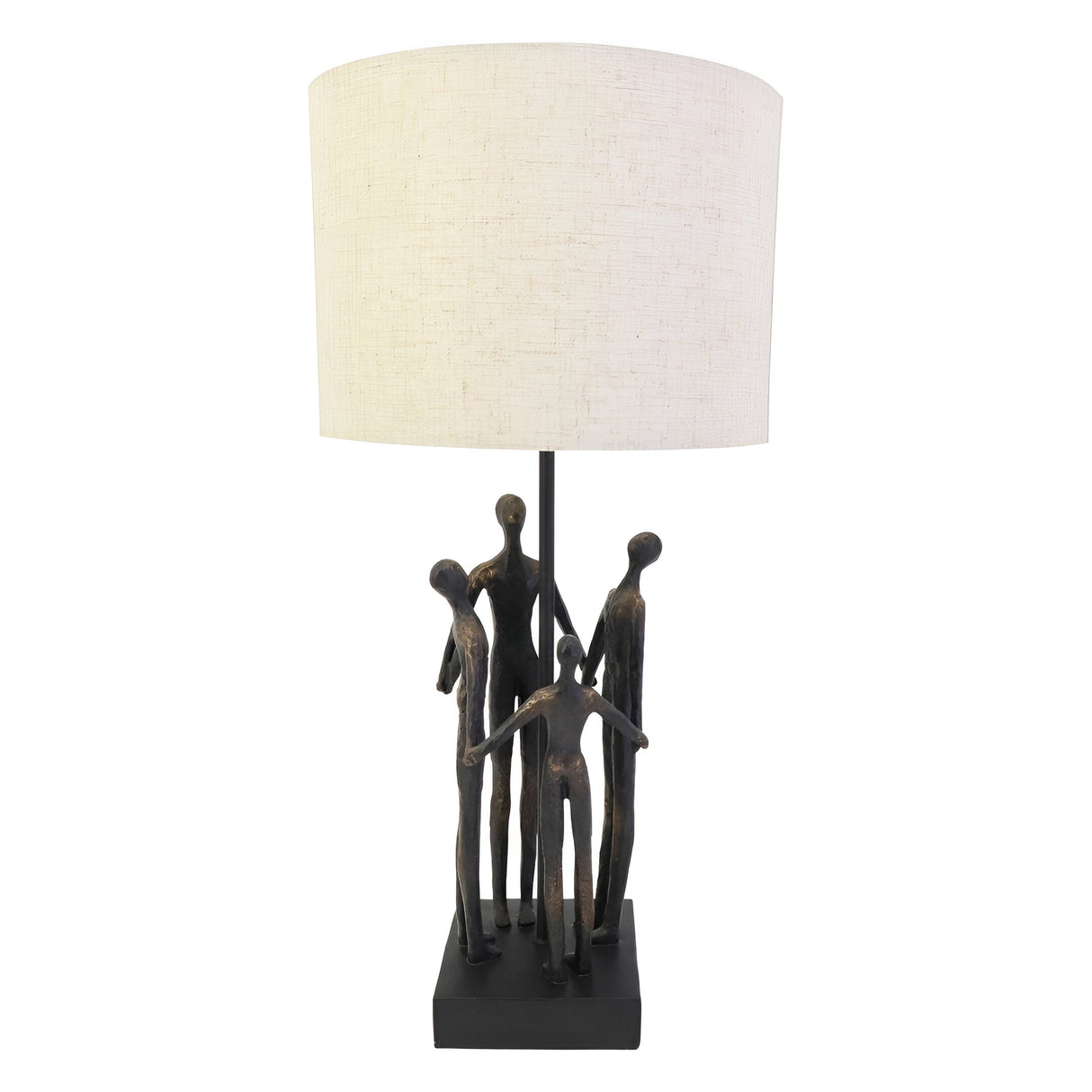 Family Sculpture Table Lamp With Shade - Bronze