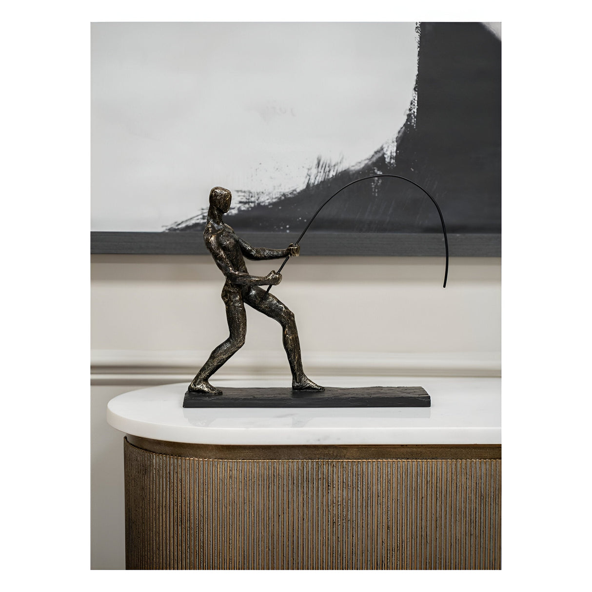 Fishing Figurine On Stand - 29.9cm