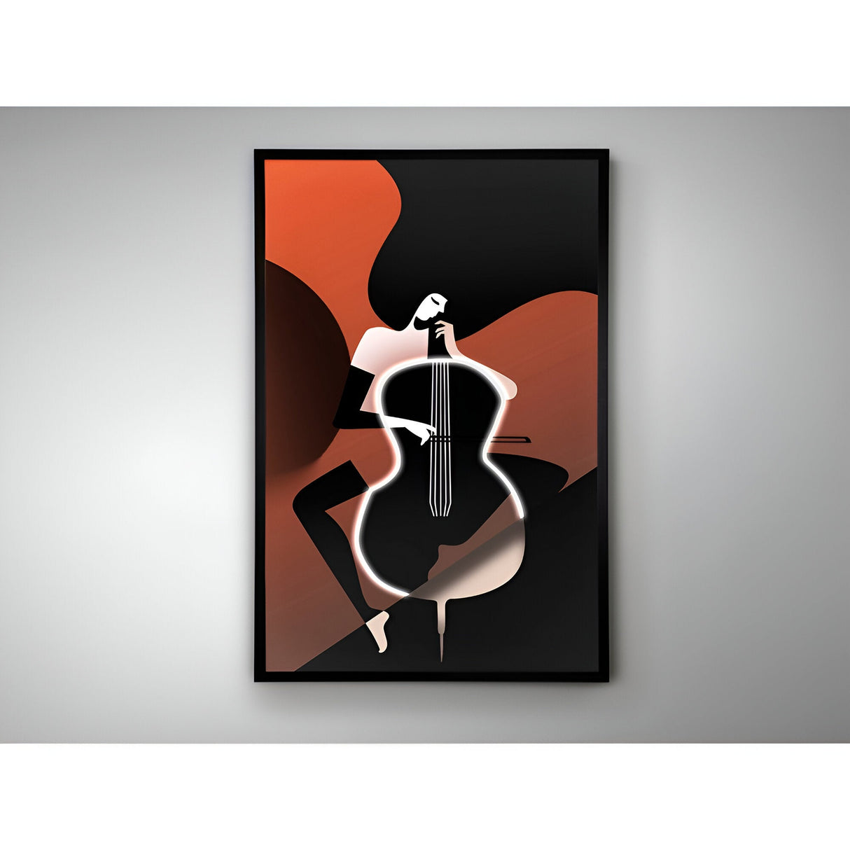 Cello Musician Silhouette Canvas LED Painting – 80x120cm