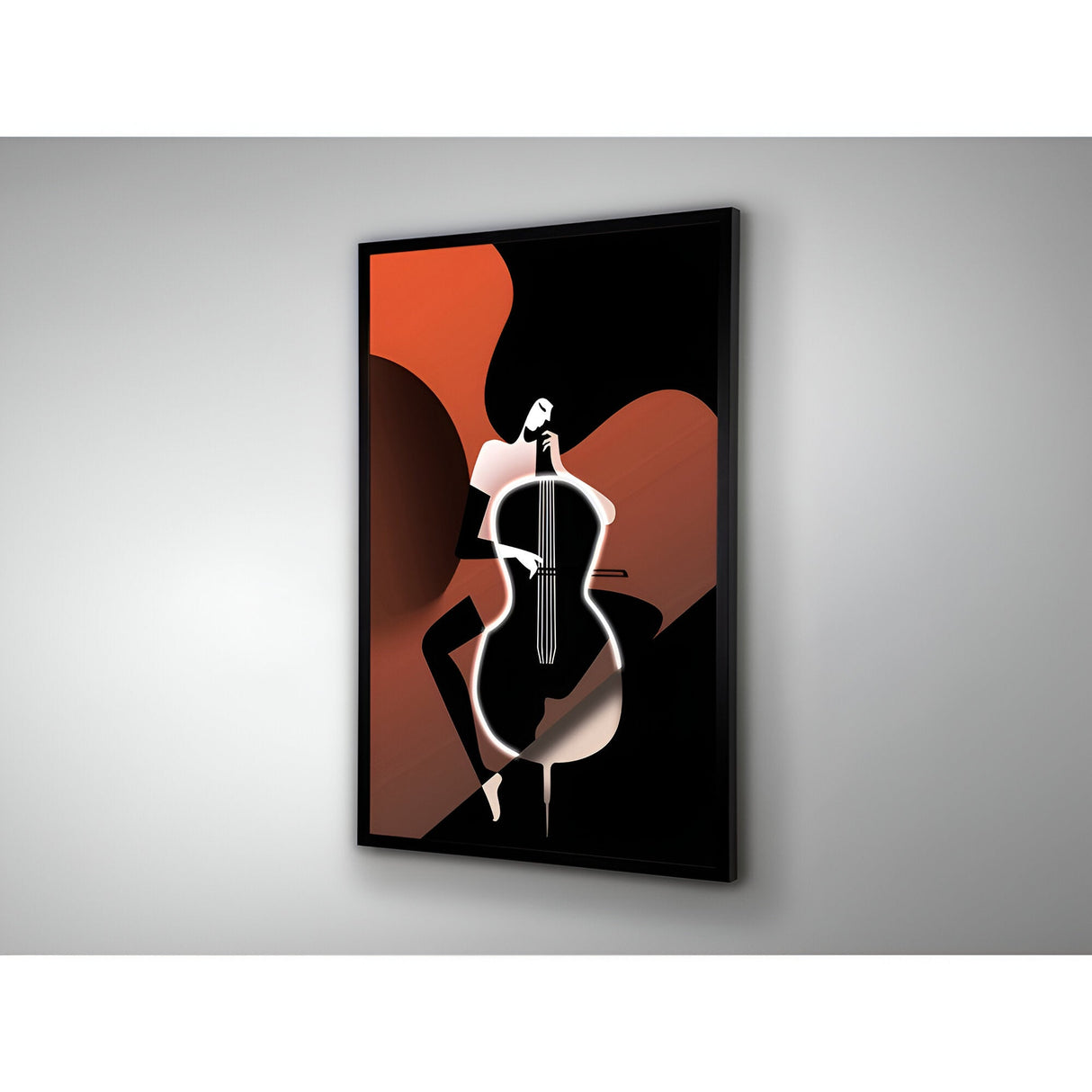 Cello Musician Silhouette Canvas LED Painting – 80x120cm