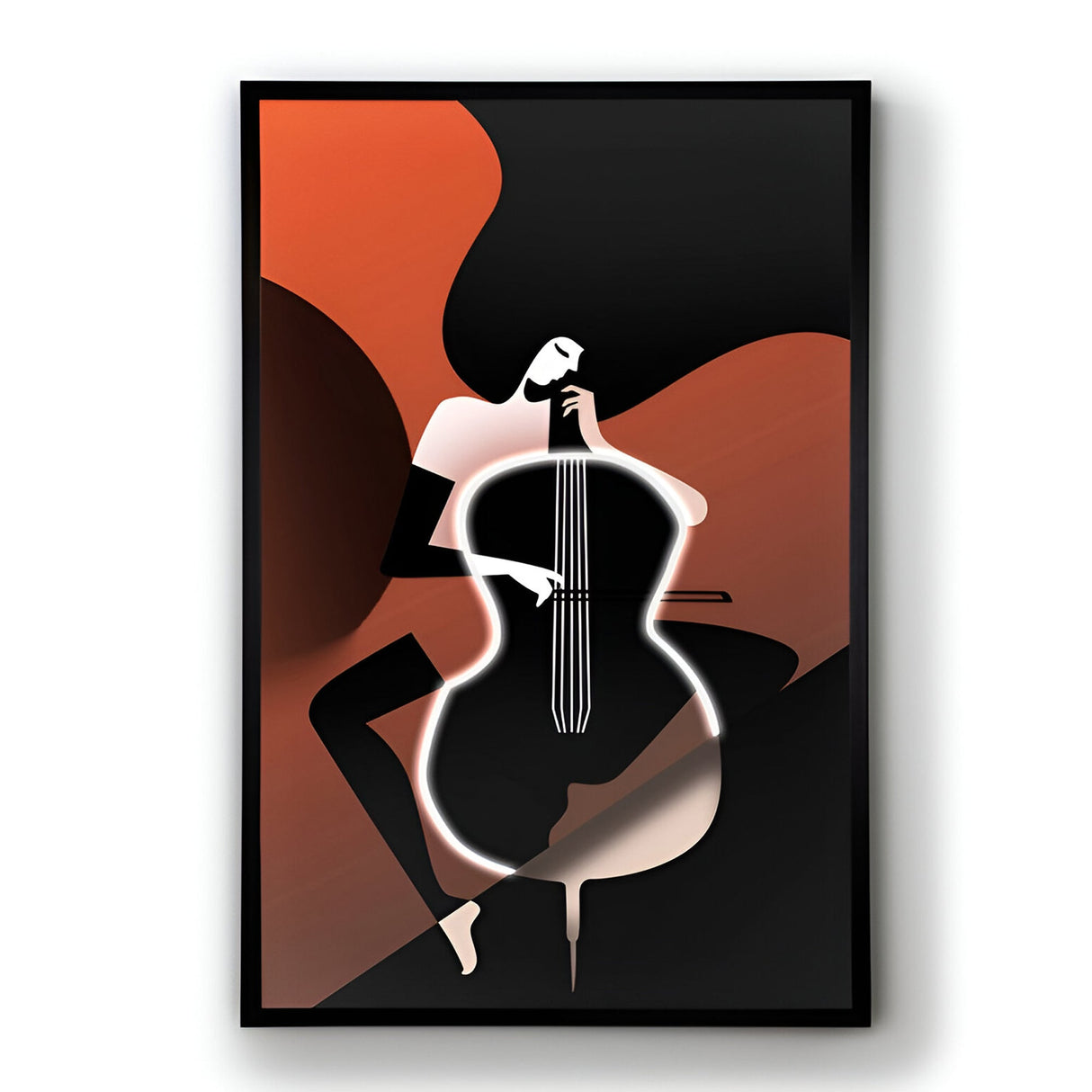 Cello Musician Silhouette Canvas LED Painting – 80x120cm