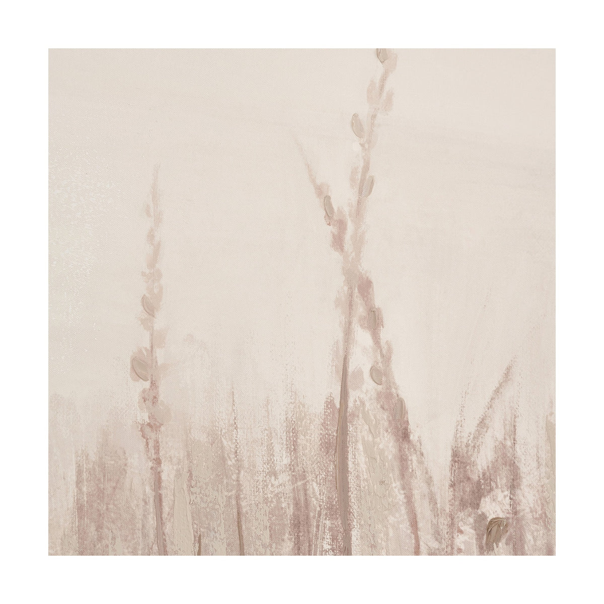 Canvas wall art panel with muted pink-toned grass stems painted against a soft off-white background, part of a natural landscape canvas set.