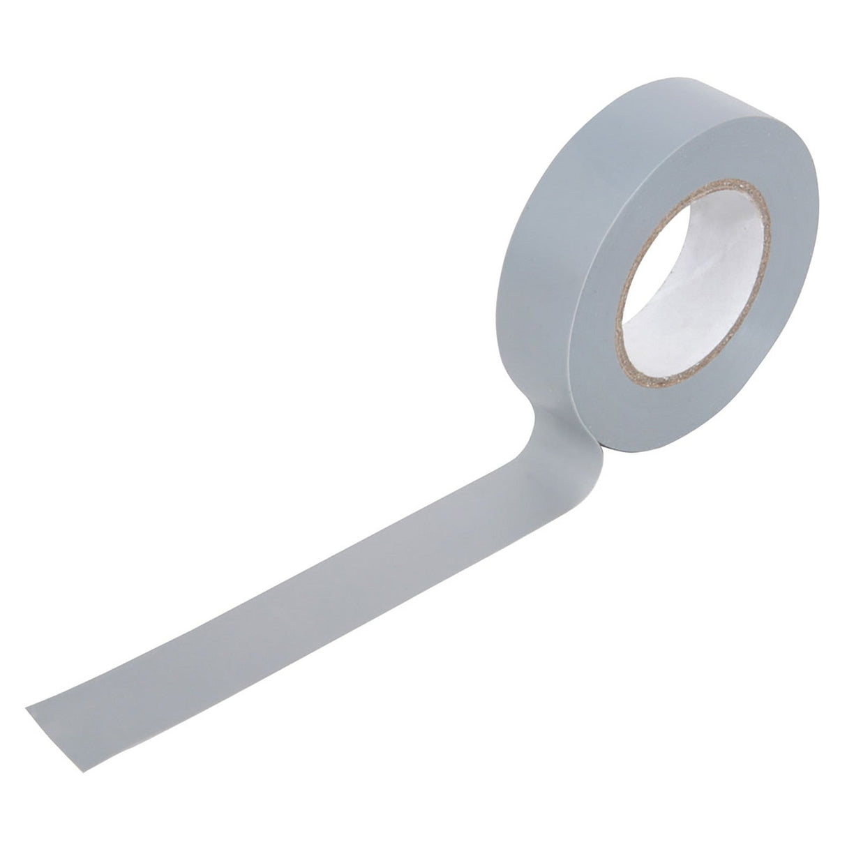 The Ultratape PVC20GY Electrical Insulation Tape 20M in grey is shown on a white background, with a strip unrolled and lying flat.