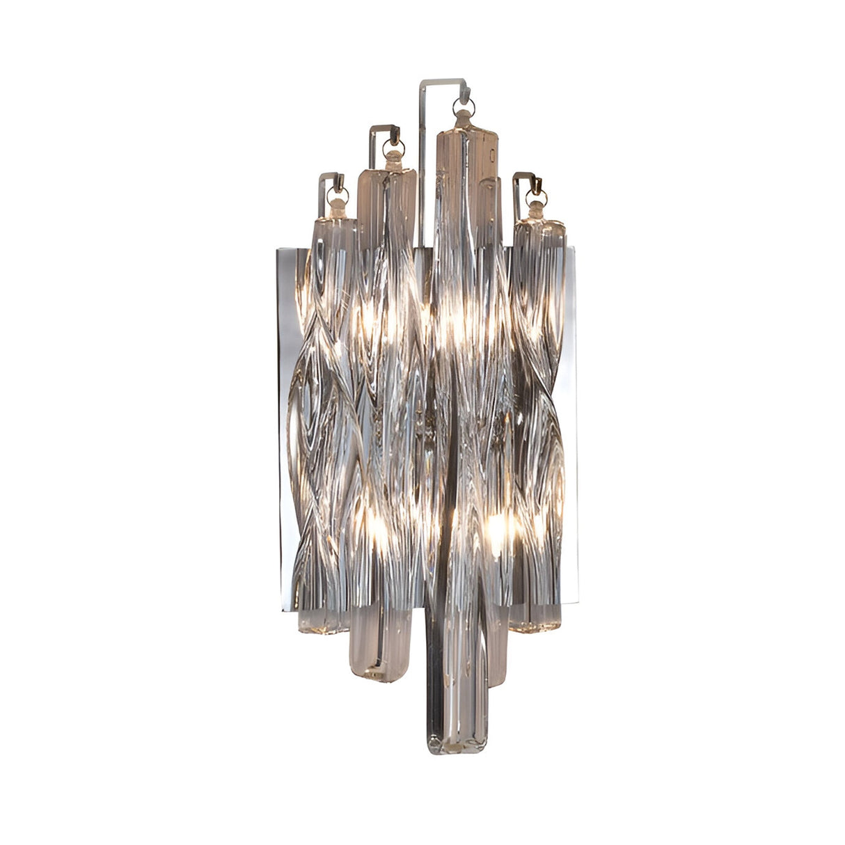 Manacor 2 Light Spiral Crystal Wall Light - Transparent
