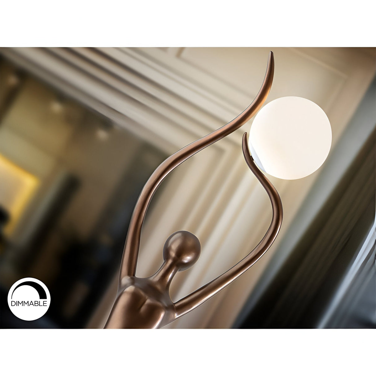 El Arbol Bronze Silhouette Sculpture With Opal LED Lamp - 190cm