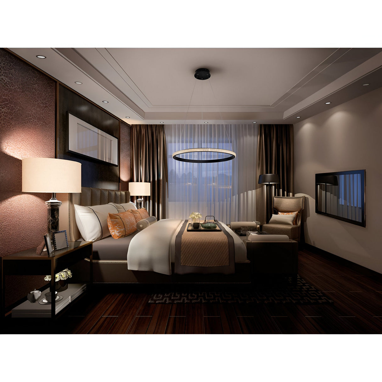 Ring LED Circular Suspension Light 25W 3000K - Black