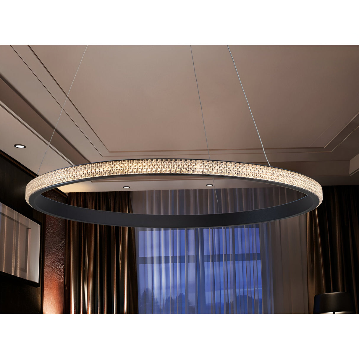Ring LED Circular Suspension Light 25W 3000K - Black