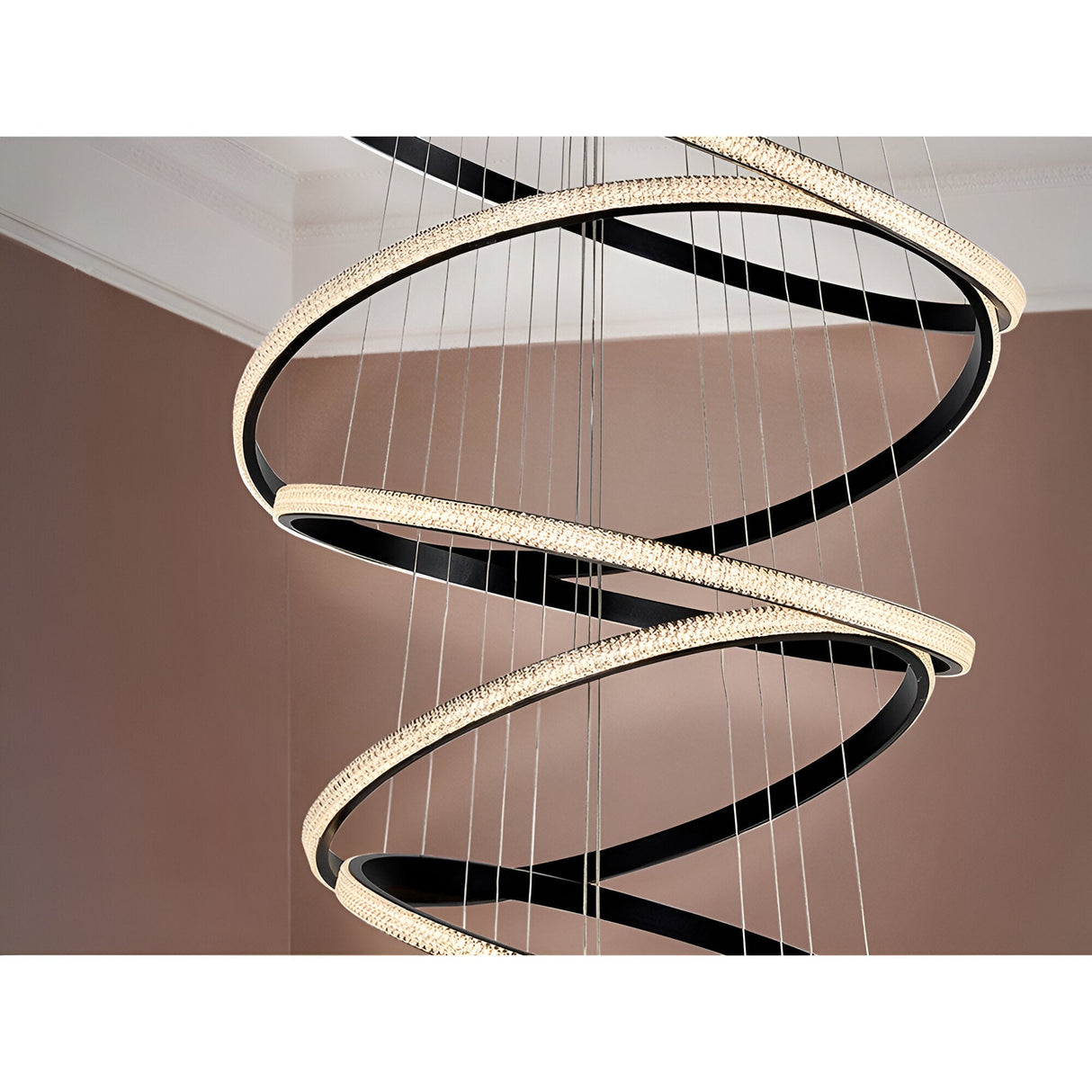 Ring Dimmable LED Suspension Light 3000K - Black (With Remote Control)