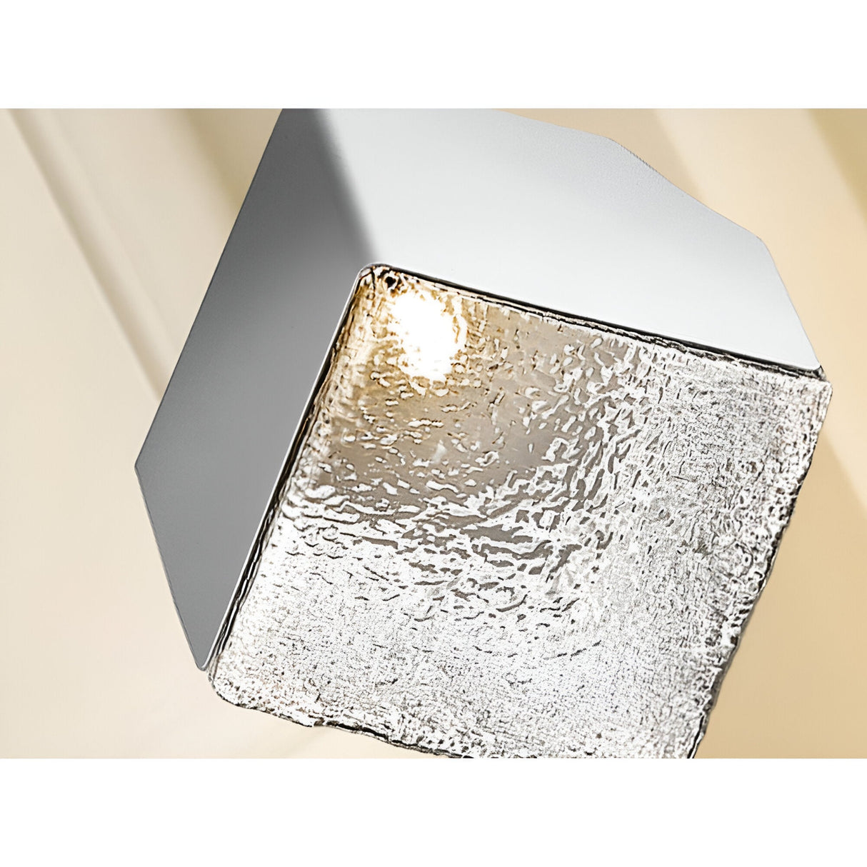 Priscila 1 Light Textured Glass Pendant - Chrome