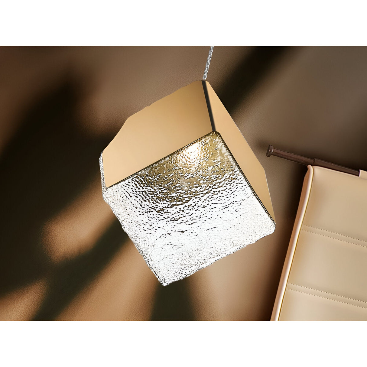 Priscila 1 Light Textured Glass Pendant - Gold