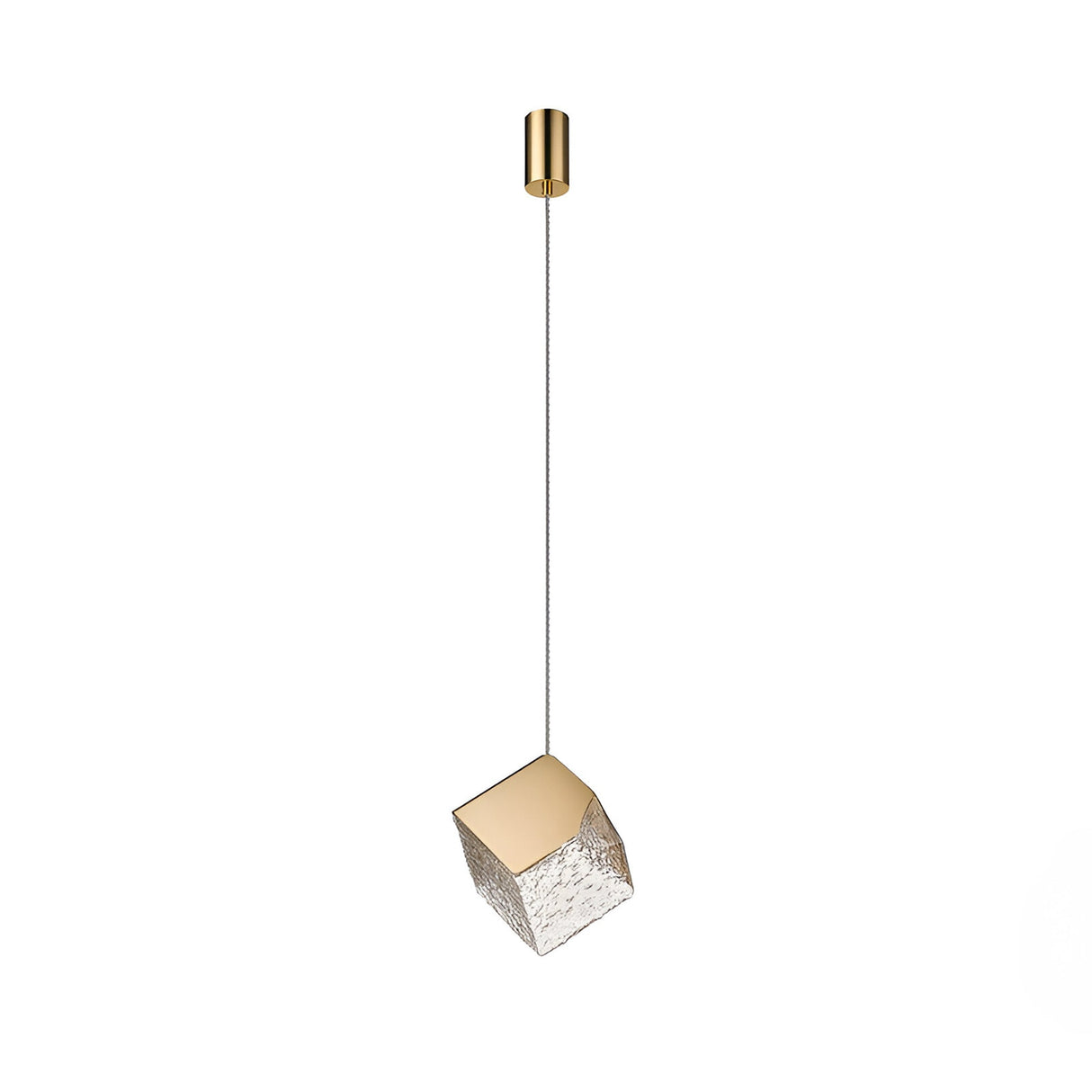 Priscila 1 Light Textured Glass Pendant - Gold