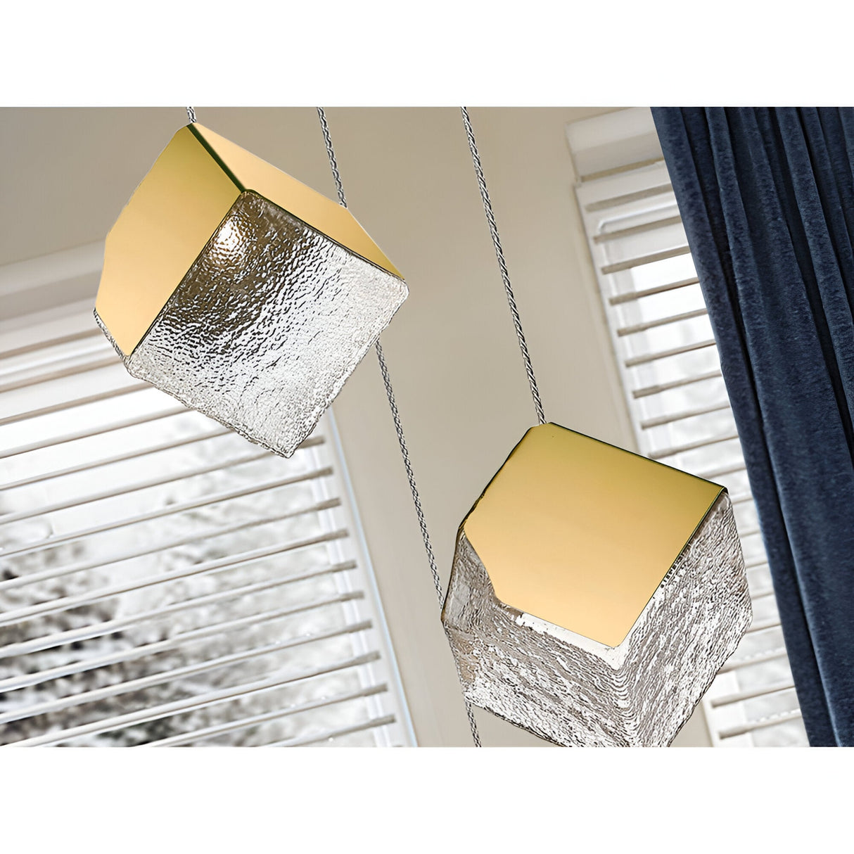 Priscila 4 Light Glass Cluster Pendant Light - Gold