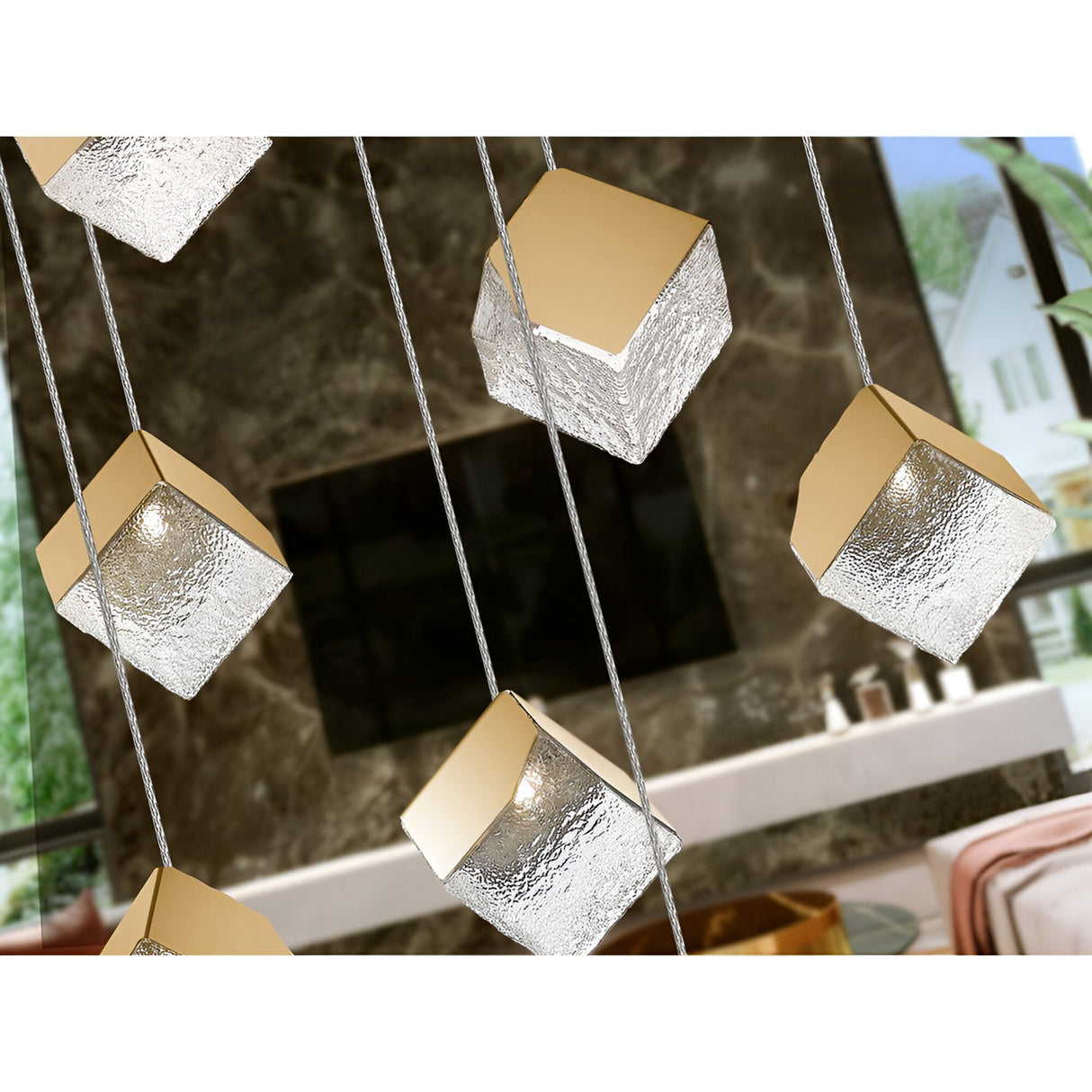 Priscila 12 Light Glass Cluster Pendant Light - Gold