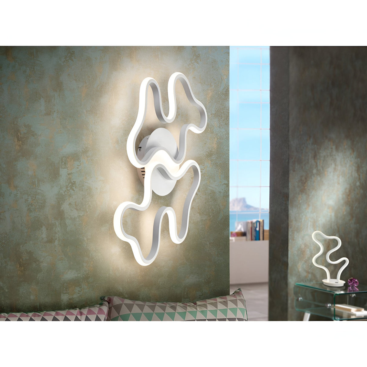 Marea Large LED Wall/Flush Ceiling Light 14W 3000K - Sandblasted White