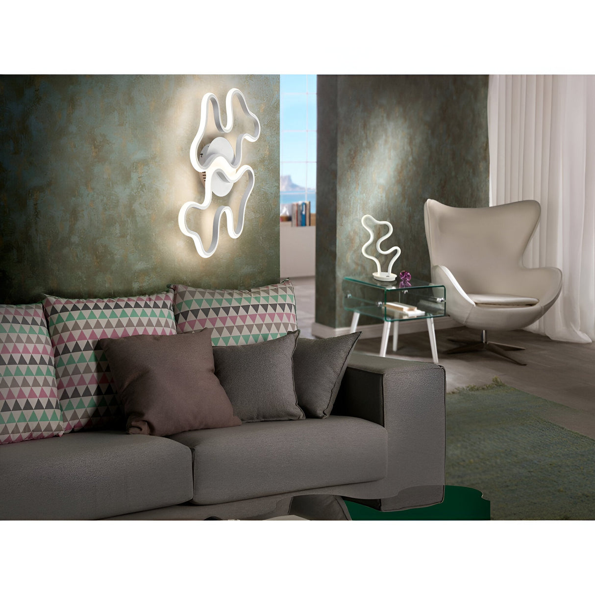 Marea Large LED Wall/Flush Ceiling Light 14W 3000K - Sandblasted White