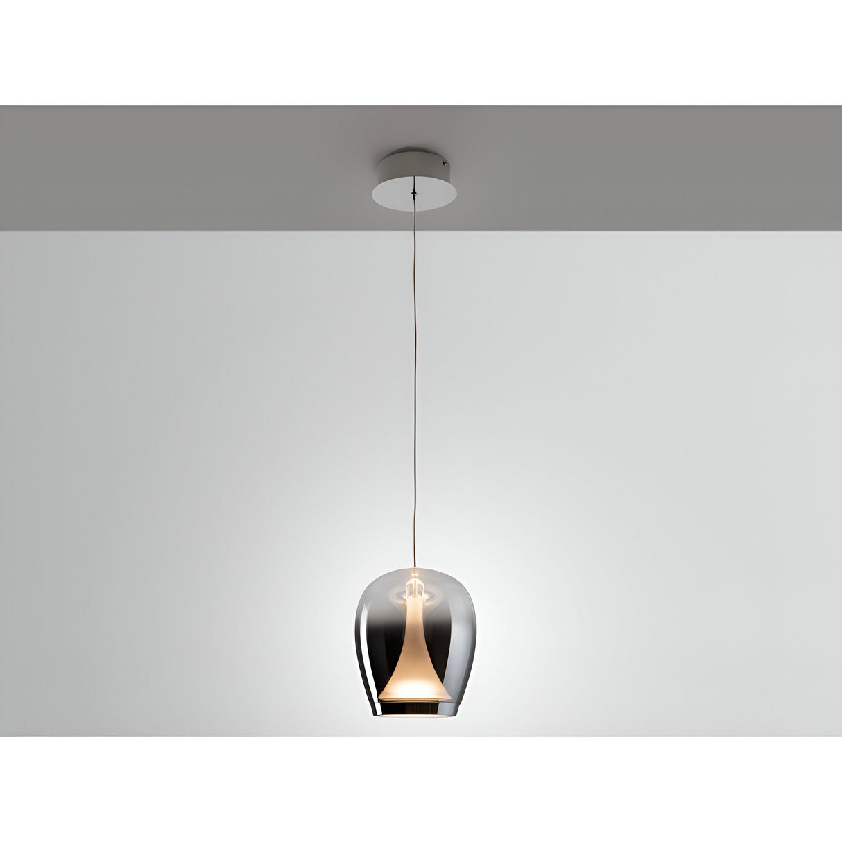 Suspiro LED Small Glass Pendant Light 15W 3000K - Chrome