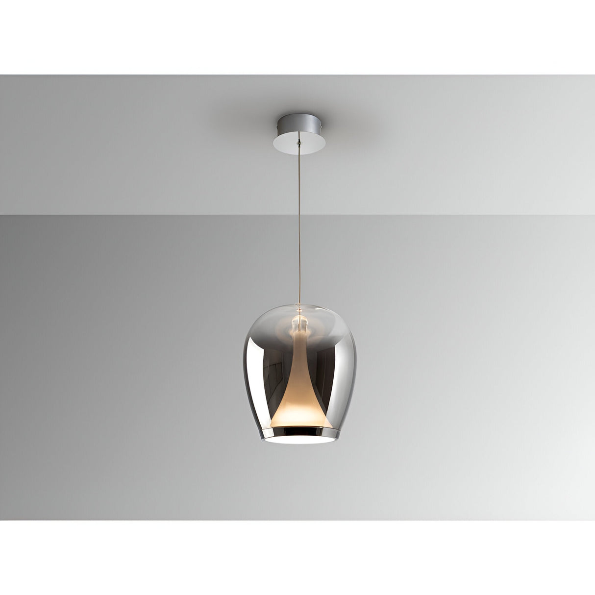 Suspiro LED Large Glass Pendant Light 20W 3000K - Chrome