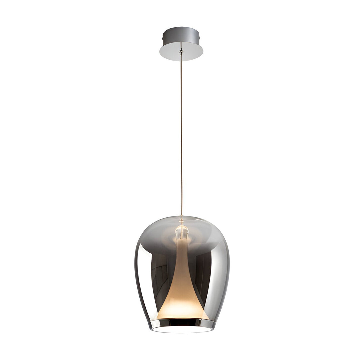 Suspiro LED Large Glass Pendant Light 20W 3000K - Chrome