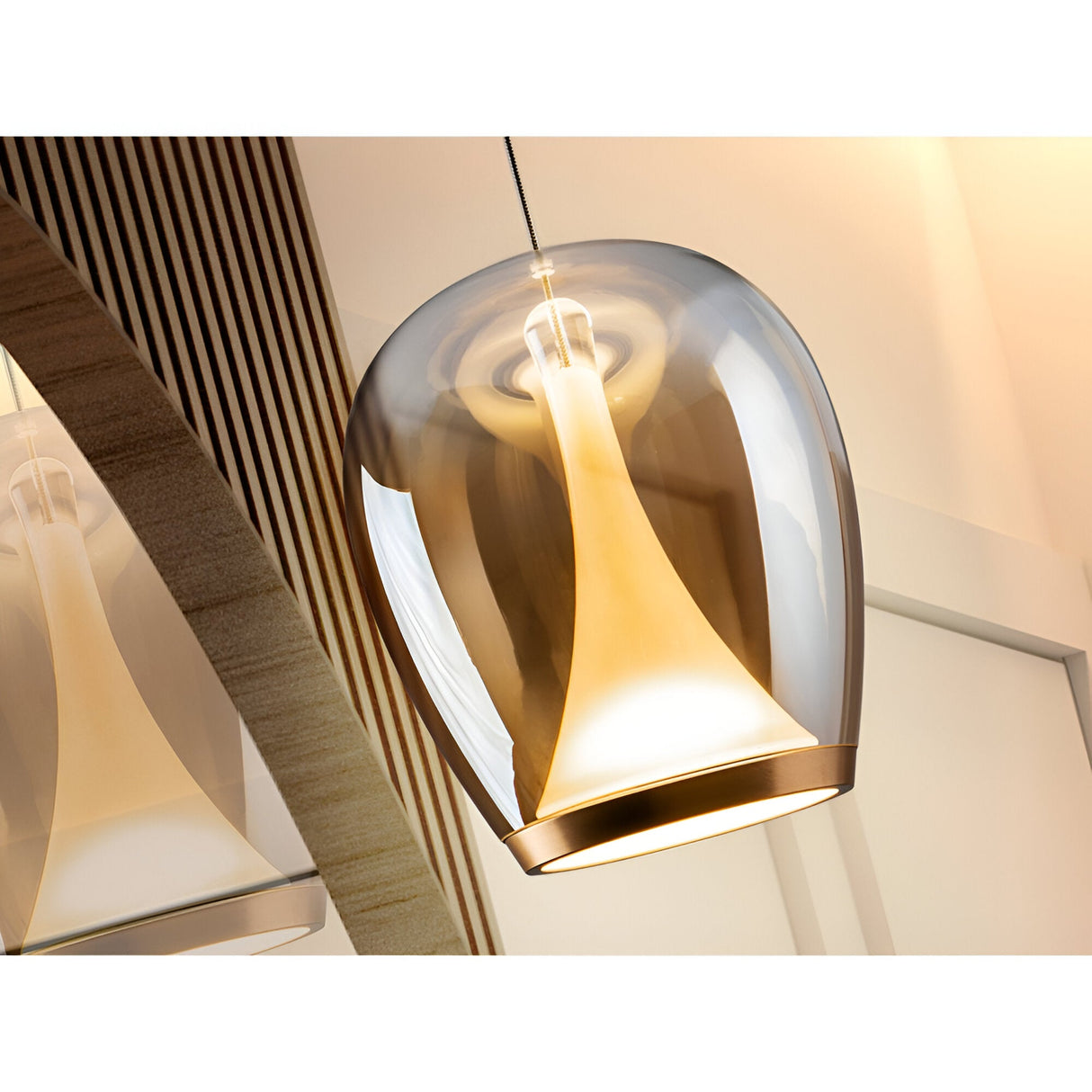 Suspiro LED Large Glass Pendant Light 20W 3000K - Amber