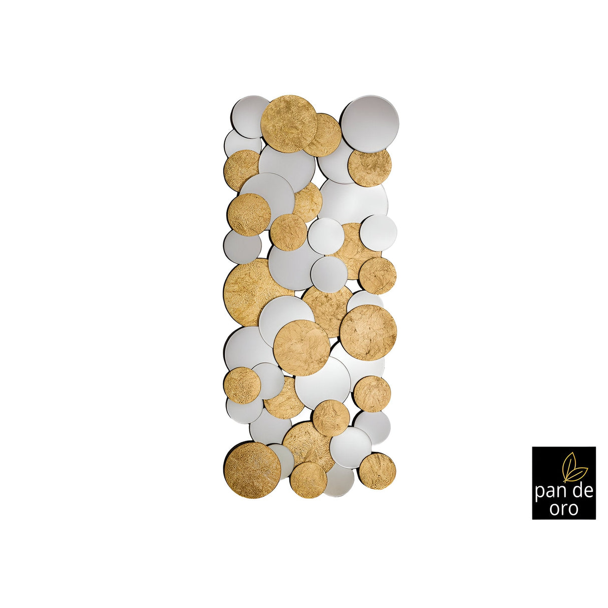 Cirze Rectangle Circle Cluster Wall Mirror Gold - 140x60cm