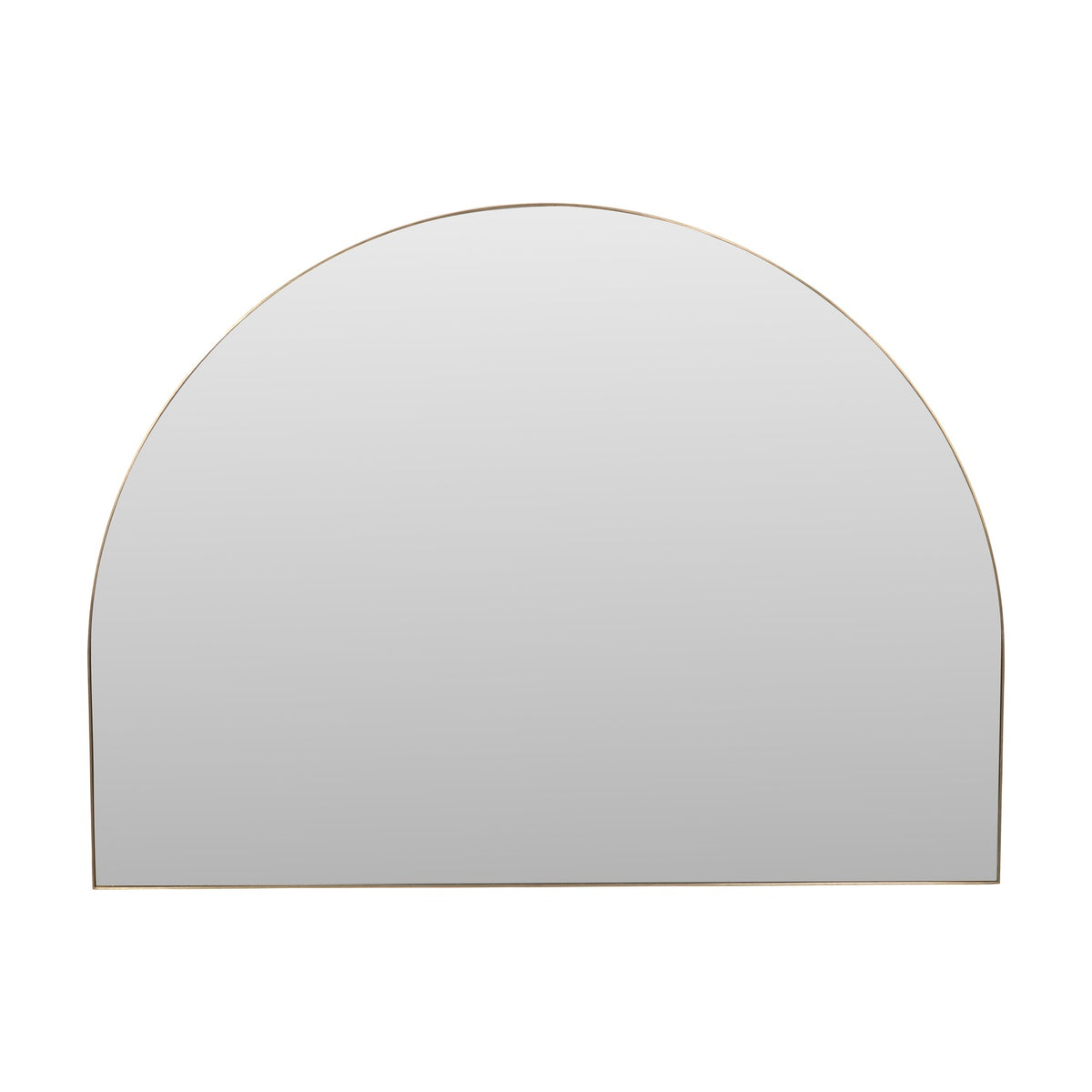 Wide arch wall mirror with a slim brushed gold metal frame, 120 x 90cm, shown on a plain white background.