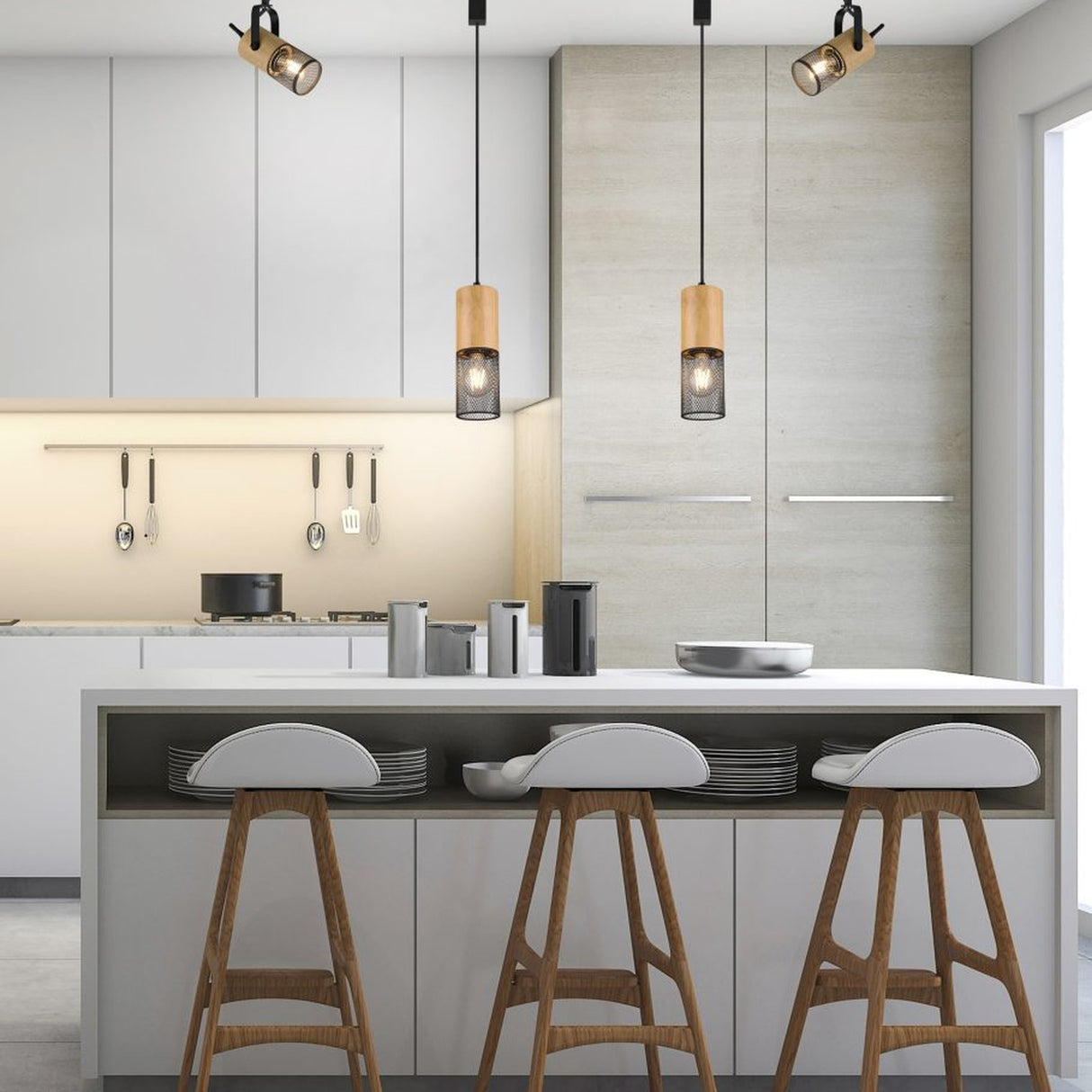 DUOline Wooden Pendant – Matt Black