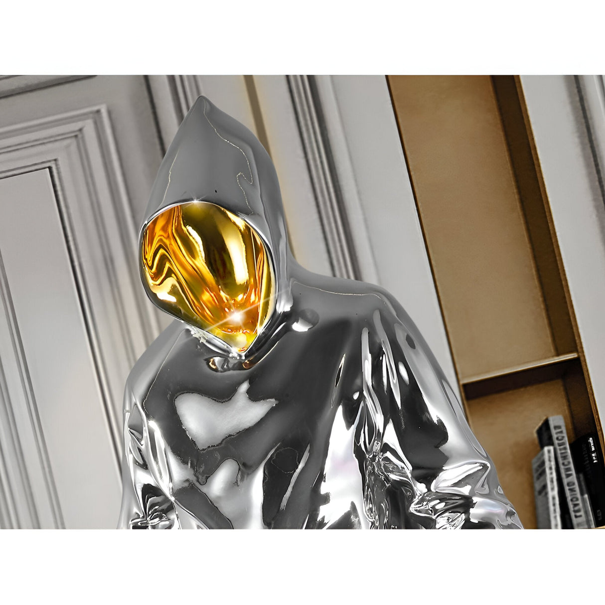 Rapero Chrome & Gold Gloss Standing Sculpture - 198cm