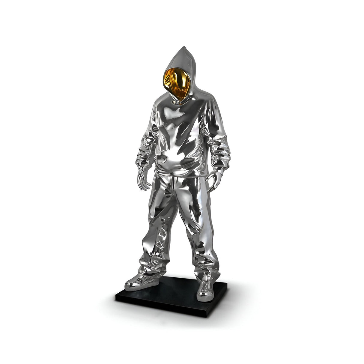 Rapero Chrome & Gold Gloss Standing Sculpture - 198cm