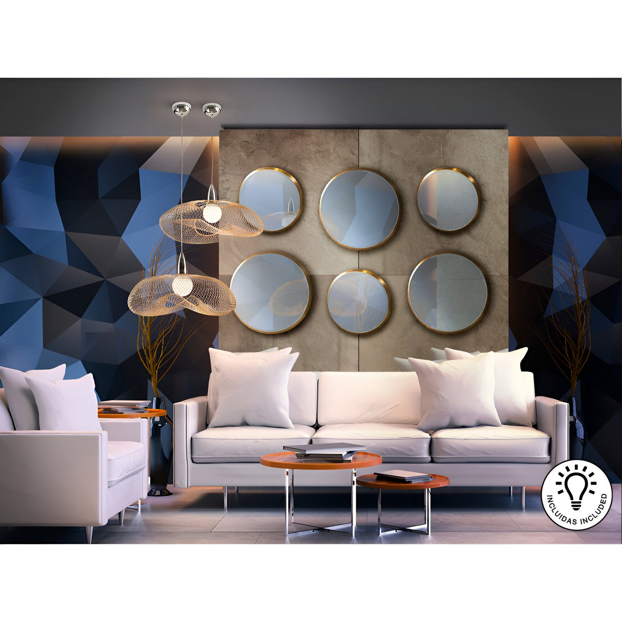 Forma Large 1 Light Pendant - Chrome/Gold