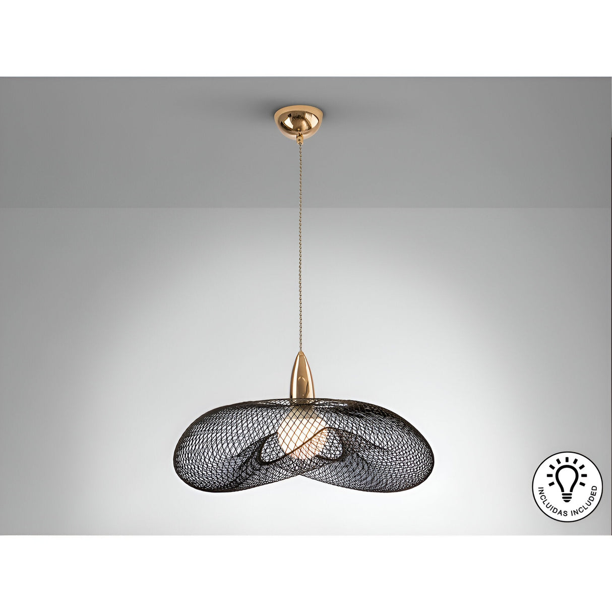 Forma Large 1 Light Pendant - Gold/Black