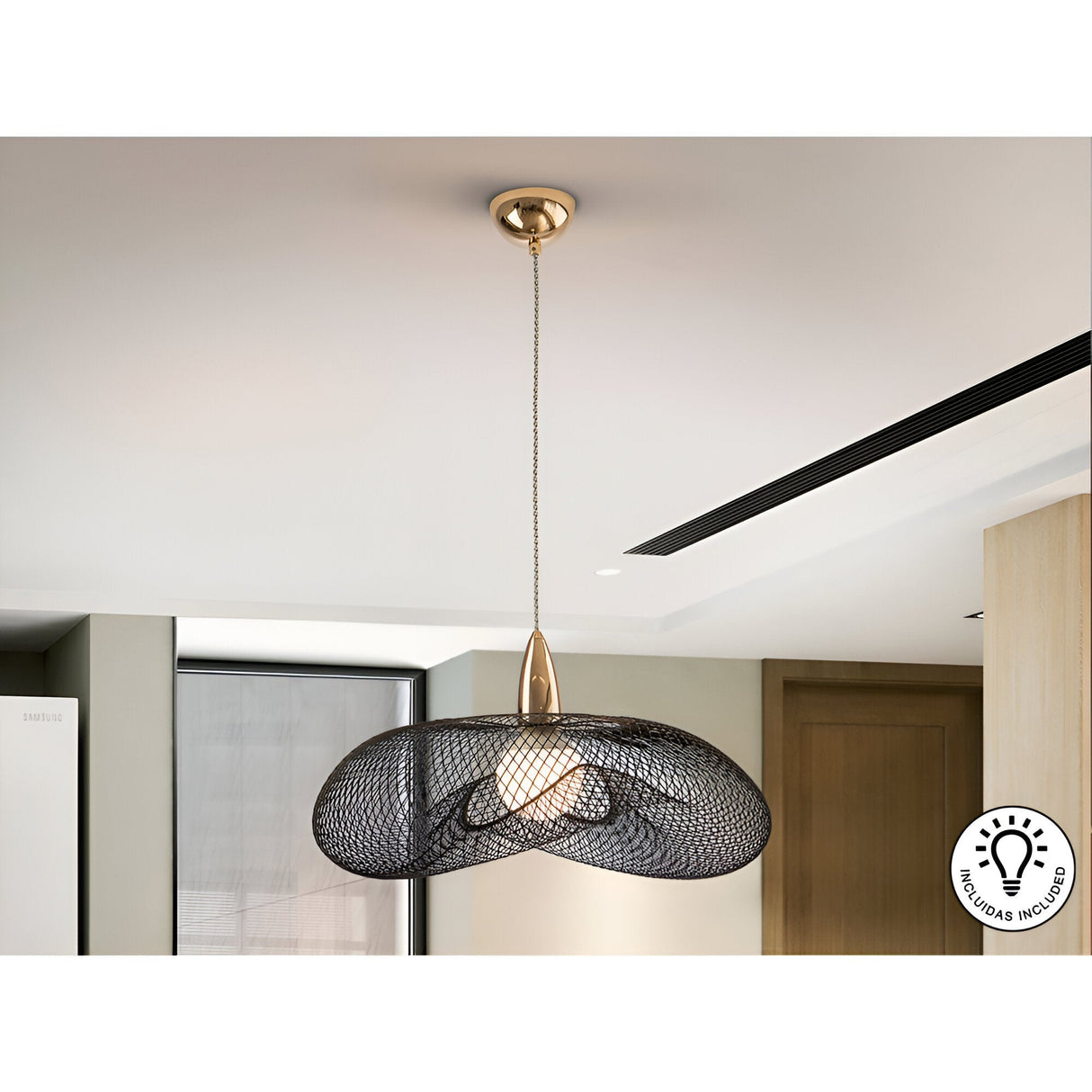 Forma Large 1 Light Pendant - Gold/Black