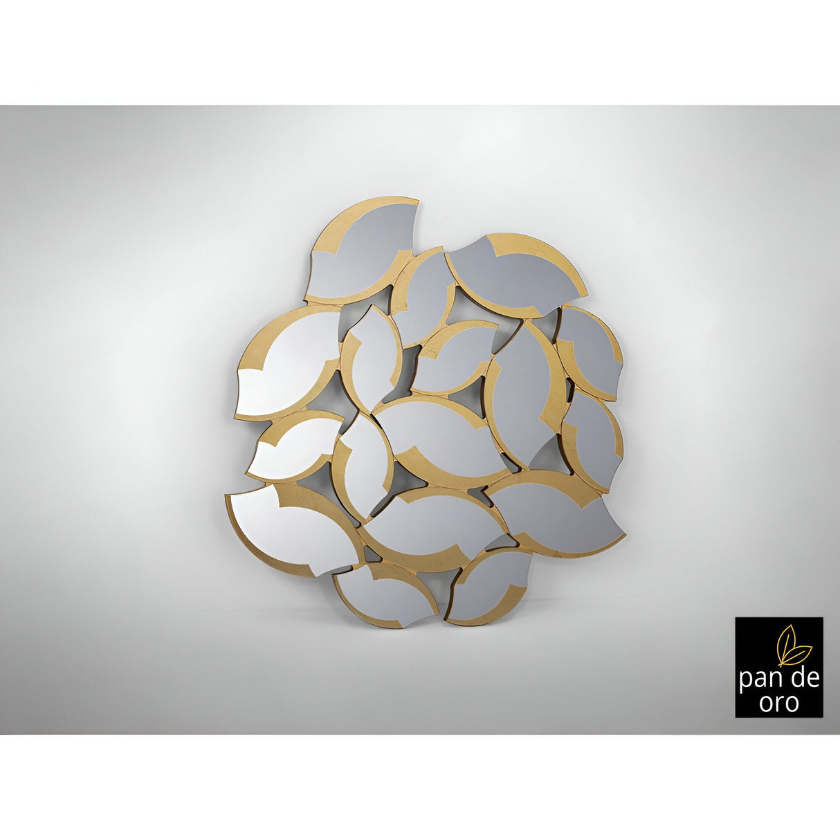Sandal Leaves Cluster Wall Mirror Gold - 120x114cm