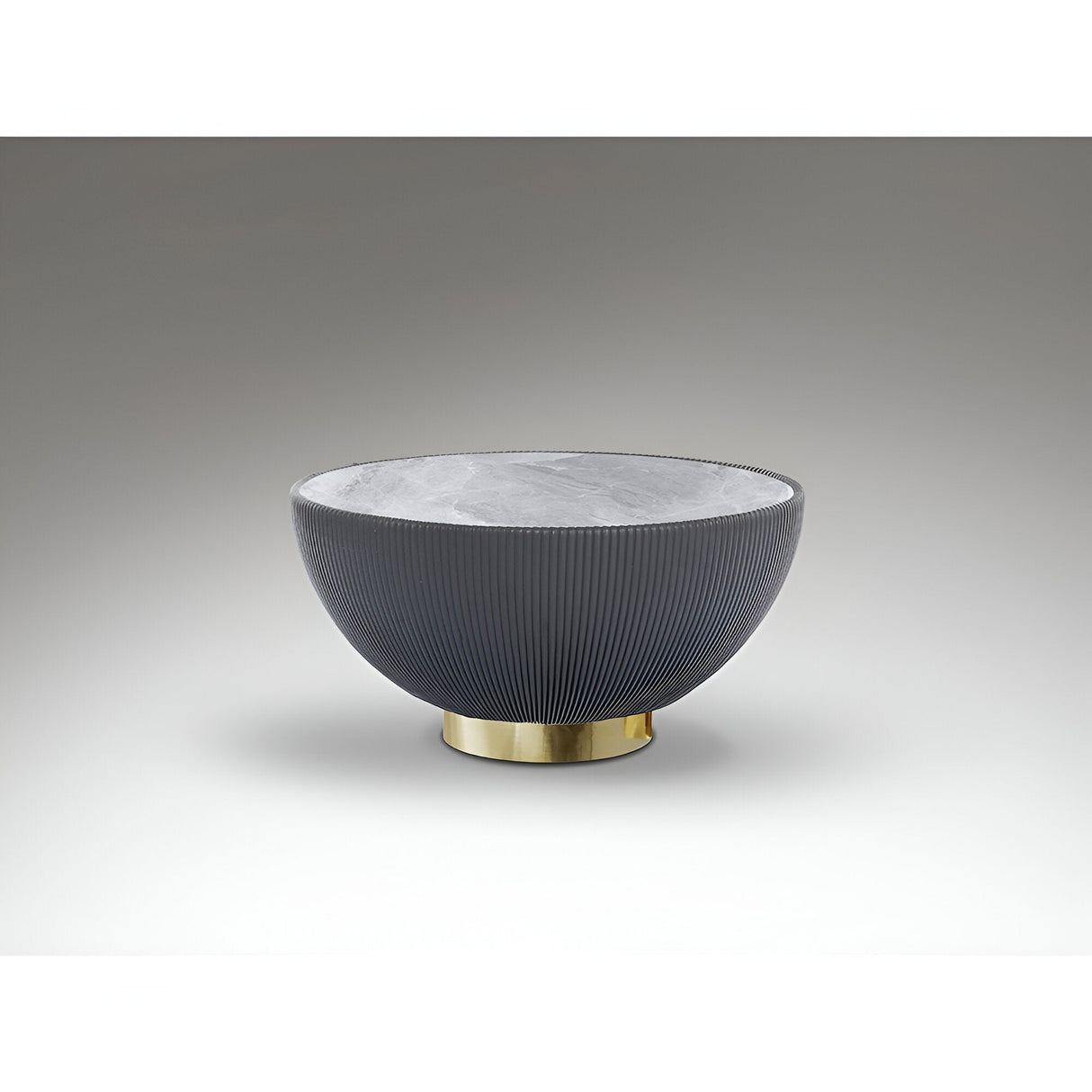 Candy Marble Effect Coffee Table - Grey & Brass