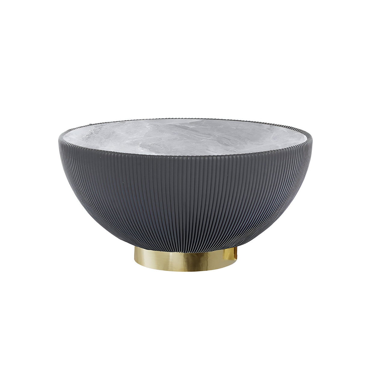 Candy Marble Effect Coffee Table - Grey & Brass