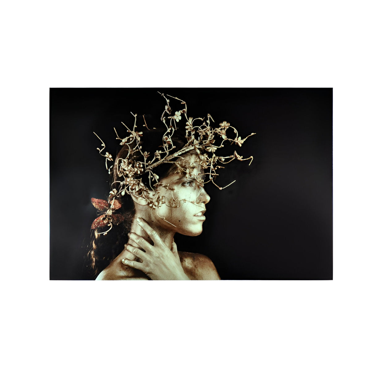 Mujer Dorada Gilded Female Bust Photography Print – 150x100cm