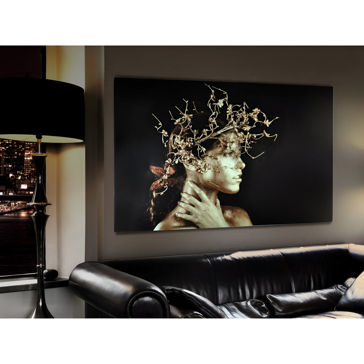 Mujer Dorada Gilded Female Bust Photography Print – 150x100cm
