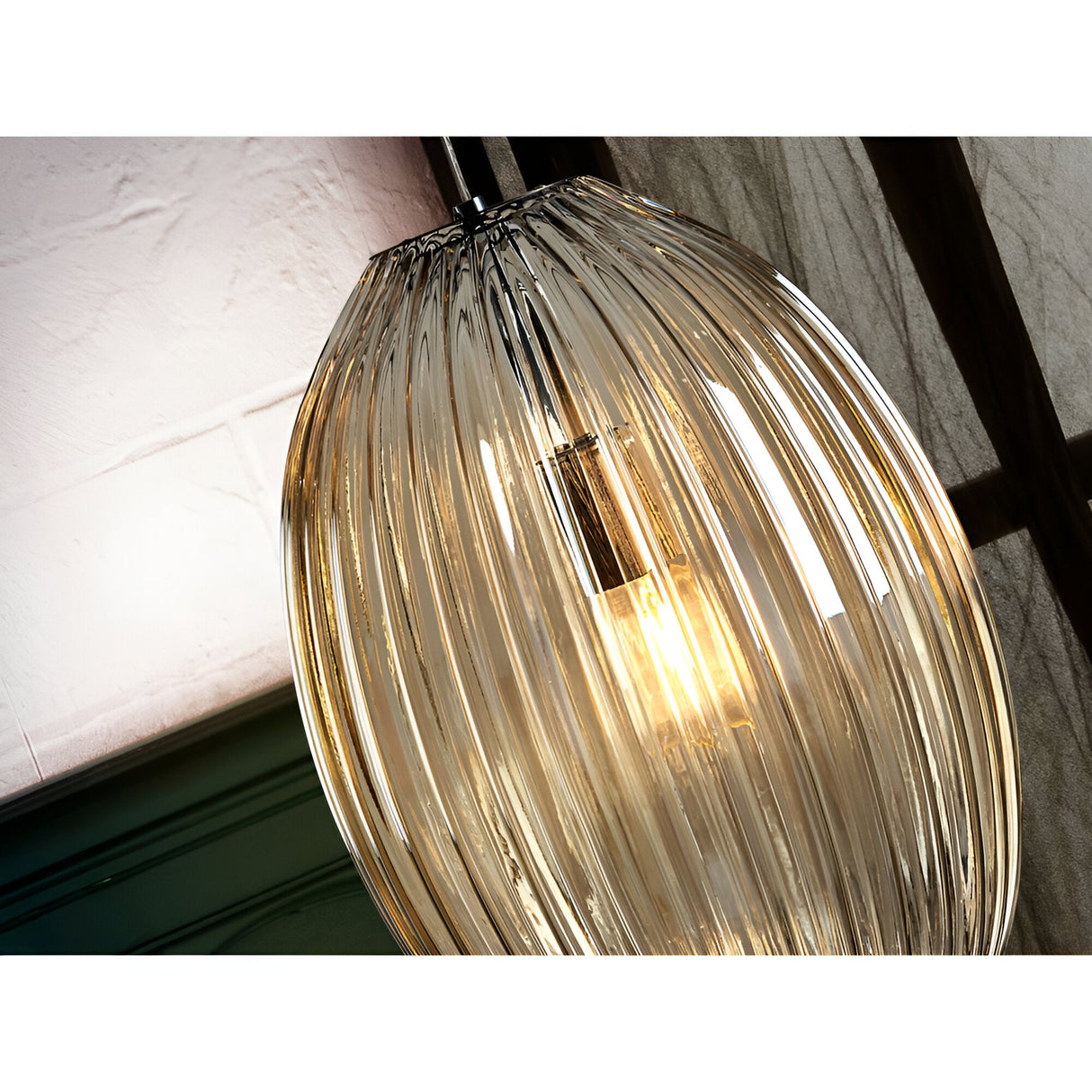 Ovila Large 1 Light Glass Pendant - Cognac