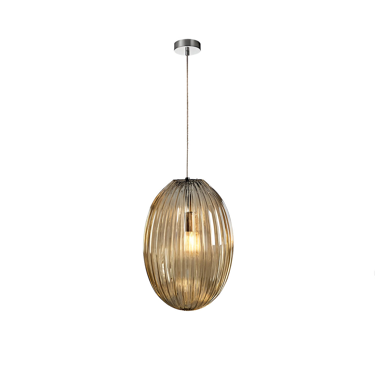 Ovila Large 1 Light Glass Pendant - Cognac