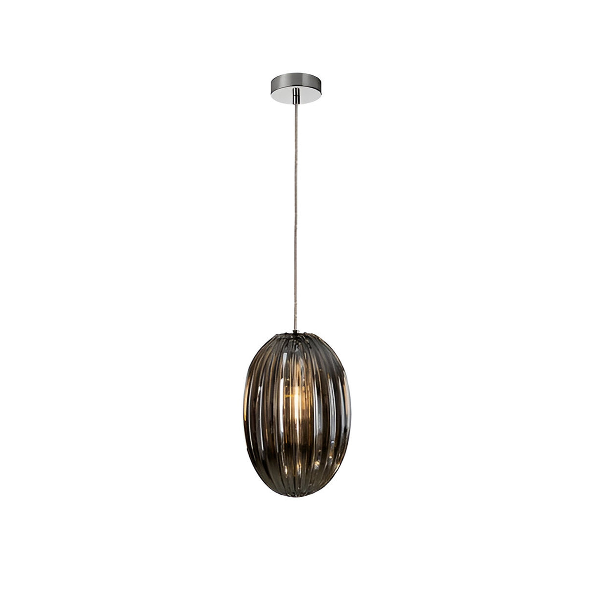 Ovila Small 1 Light Glass Pendant - Smoked Black