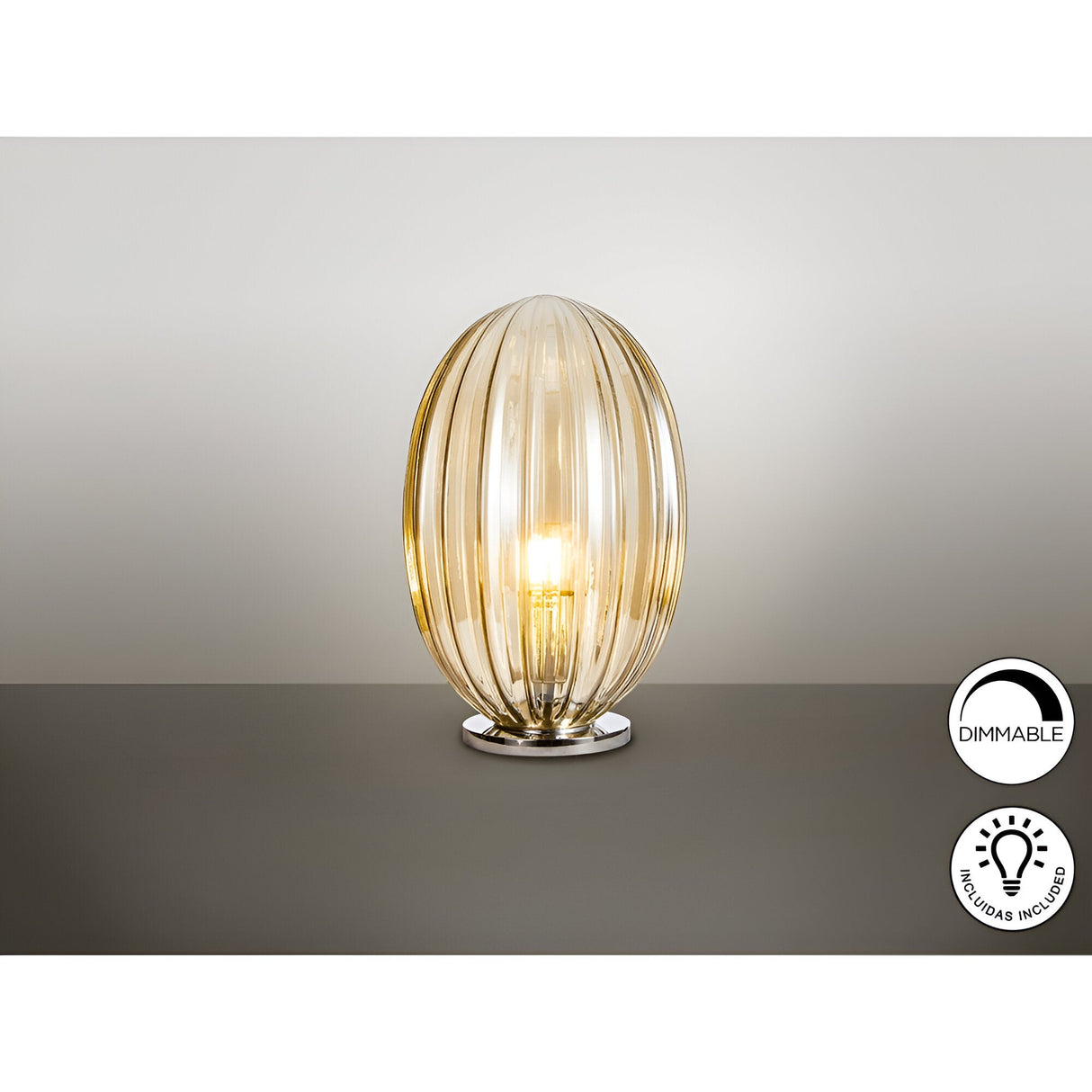 Ovila Glass Table Lamp - Gold
