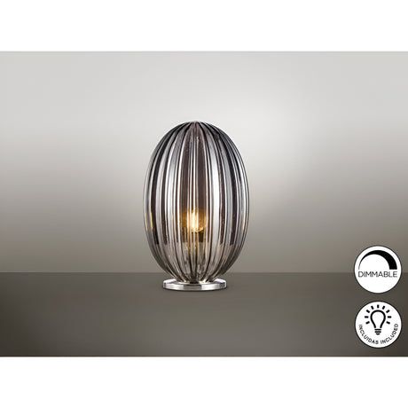 Ovila Glass Table Lamp - Smoke Black