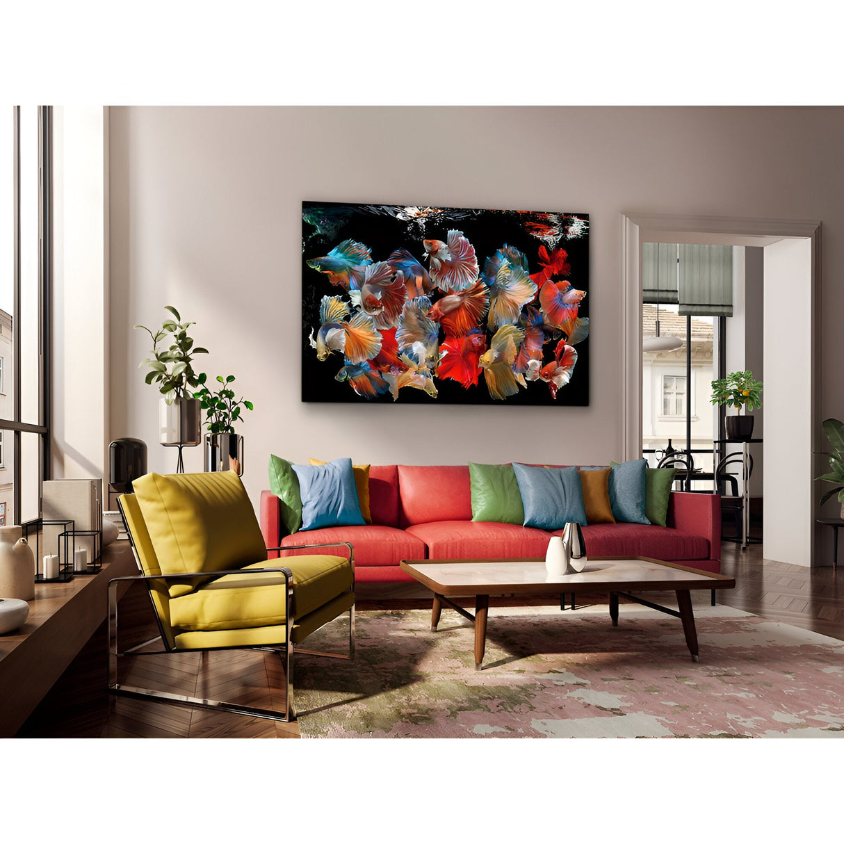 Peces Siam Fluid Motion Fish Photography Print – 150x100cm