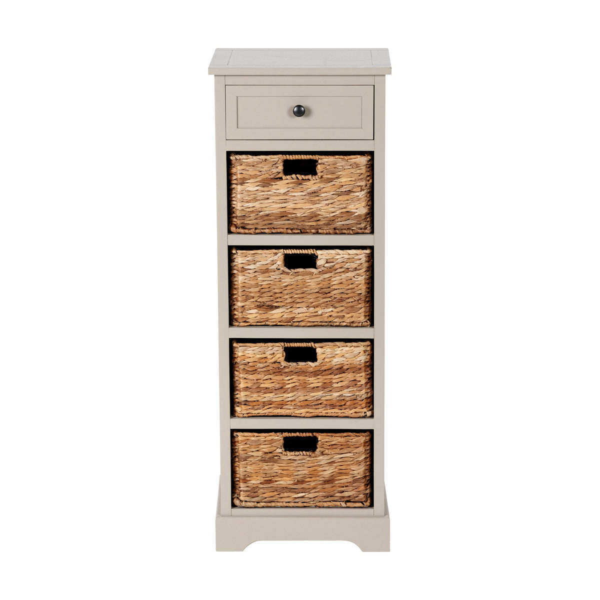 Devonshire Putty Pine 1 Drawer 4 Basket Tall Shelving Unit - 113cm