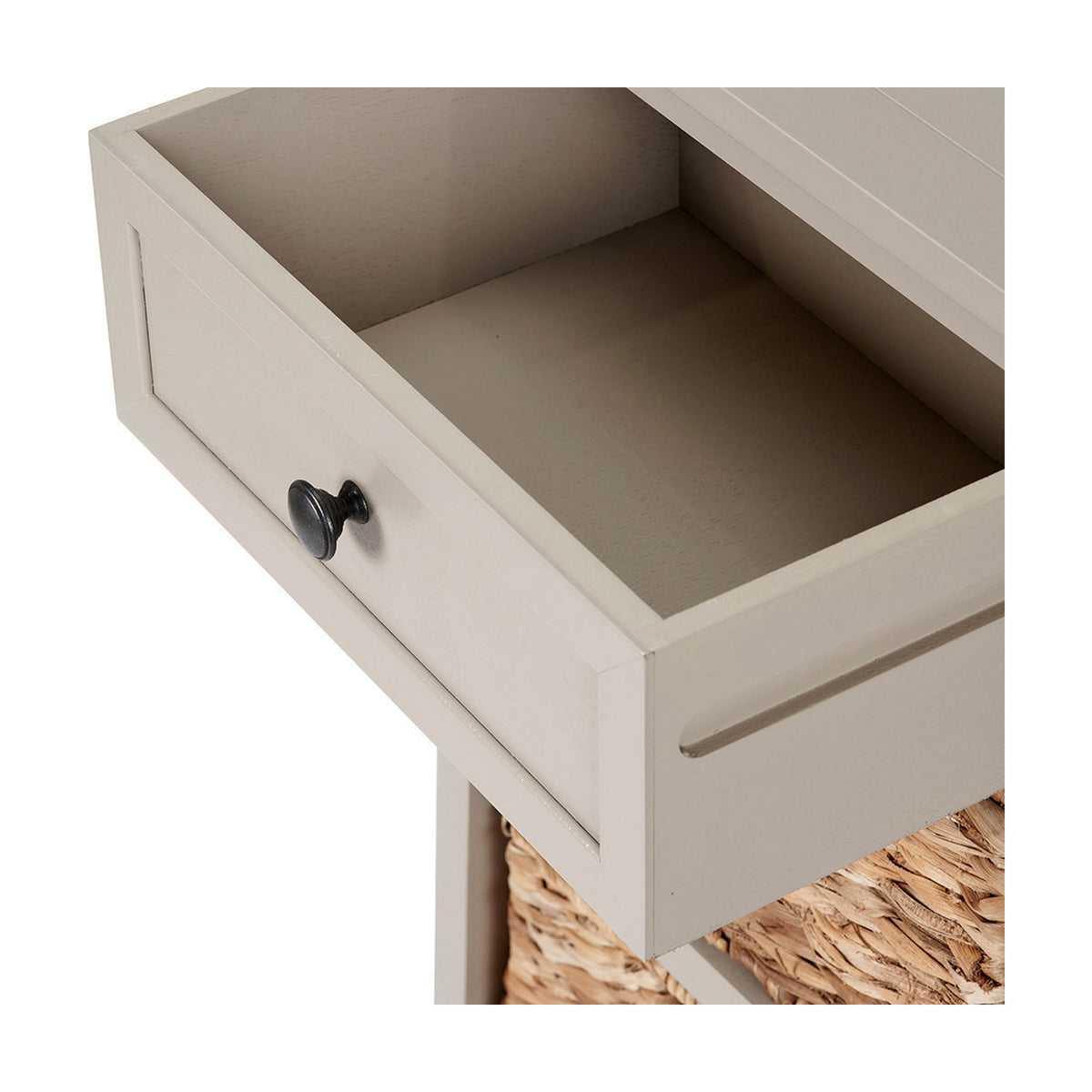 Devonshire Putty Pine 1 Drawer 4 Basket Tall Shelving Unit - 113cm